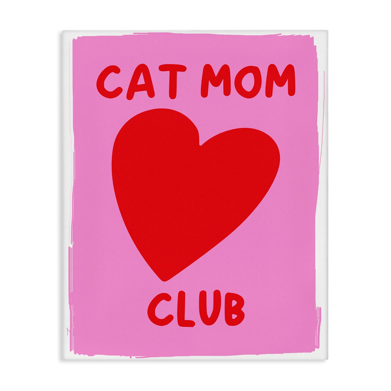 Stupell Industries Cat Mom Club Heart Canvas Wall Art Design by House of Lulu